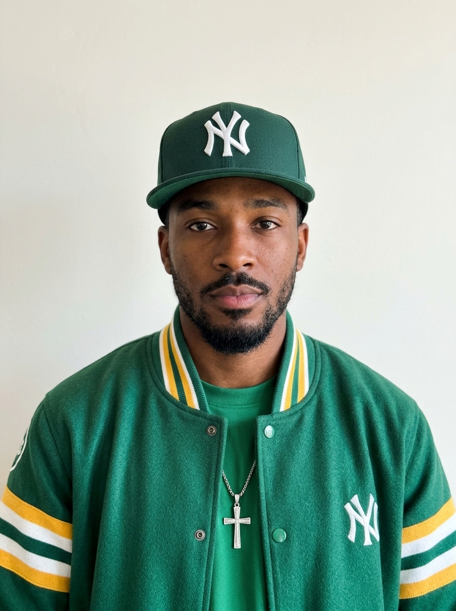 User portrait in green baseball cap submitted to Thriller AI Video